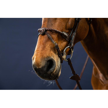 Bridon Muserolle Corde Recouverte de Cuir D Collection by Dy'on Brun Bridon Muserolle Corde Recouverte de Cuir D Collection by Dy'on Brun