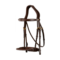 Bridon Muserolle Corde Recouverte de Cuir D Collection by Dy'on Brun