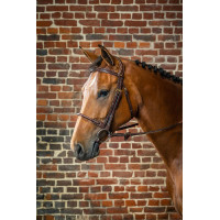 Bridon Muserolle Corde Recouverte de Cuir D Collection by Dy'on Brun