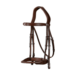 Trensenzaum Nasenriemen mit Leder überzogen New English Collection by Dy'on Braun