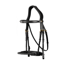 Bridon Muserolle Corde Recouverte de Cuir D Collection by Dy'on Noir