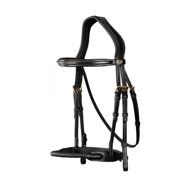 Bridon Muserolle Corde Recouverte de Cuir D Collection by Dy'on Noir