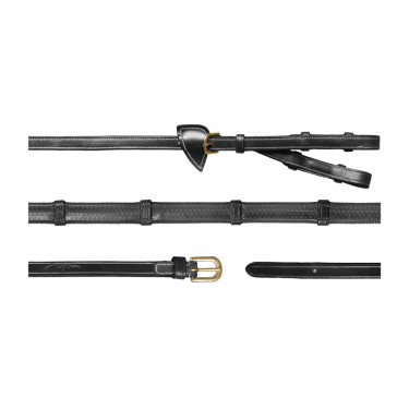 Zügel A Gummi-Allianz 1/2 mit 7 Stoppern D Collection by Dy'on Schwarz