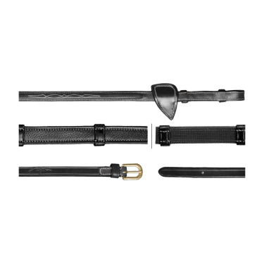 Hunter-Zügel 5/8 mit 7 Stoppern D Collection by Dy'on Schwarz