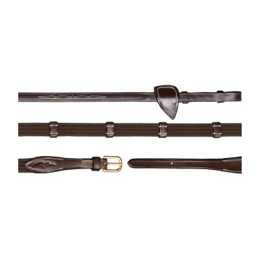 Zügel Stoff 5/8 mit 9 Stoppern D Collection by Dy'on Braun