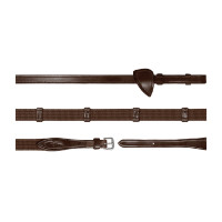 Zügel Stoff 5/8 mit 9 Stoppern New English Collection by Dy'on Braun Zügel Stoff 5/8 mit 9 Stoppern New English Collection by Dy'on Braun
