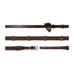 Zügel Stoff 5/8 mit 9 Stoppern New English Collection by Dy'on Braun Zügel Stoff 5/8 mit 9 Stoppern New English Collection by Dy'on Braun