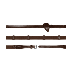 Zügel Stoff 5/8 mit 9 Stoppern New English Collection by Dy'on Braun Zügel Stoff 5/8 mit 9 Stoppern New English Collection by Dy'on Braun