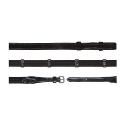 Zügel Stoff 5/8 mit 9 Stoppern (ohne Martingalstopper) Dy'on Schwarz