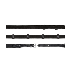 Zügel Stoff 5/8 mit 9 Stoppern (ohne Martingalstopper) Dy'on Schwarz