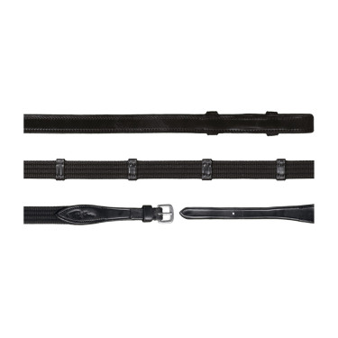 Zügel Stoff 5/8 mit 9 Stoppern (ohne Martingalstopper) Dy'on Schwarz