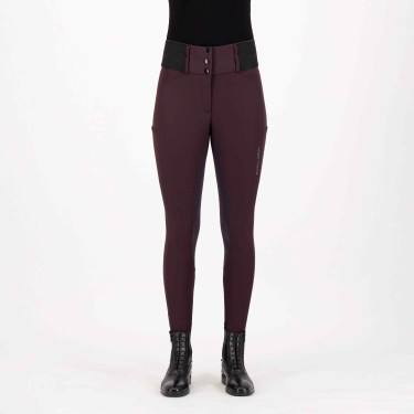 Reitleggings Euro-Star Athletic leanline FullGrip Schwarze Rose Bordeaux