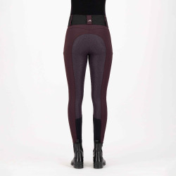 Reitleggings Euro-Star Athletic leanline FullGrip Schwarze Rose Bordeaux