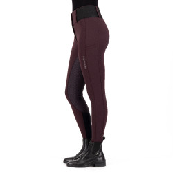 Reitleggings Euro-Star Athletic leanline FullGrip Schwarze Rose Bordeaux