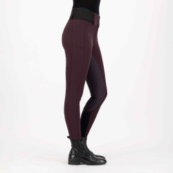 Reitleggings Euro-Star Athletic leanline FullGrip Schwarze Rose Bordeaux