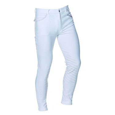 Pantalon Flags & Cup Saint Malo homme Blanc / marron Pantalon Flags & Cup Saint Malo homme Blanc / marron