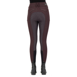 Reithose Euro-star Aurelia Diamond FullGrip Schwarze Rose Bordeaux