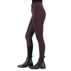 Reithose Euro-star Aurelia Diamond FullGrip Schwarze Rose Bordeaux