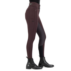 Reithose Euro-star Aurelia Diamond FullGrip Schwarze Rose Bordeaux