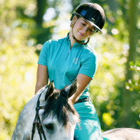 Tech-Poloshirt Imperial Riding Rosa Ozean Blau