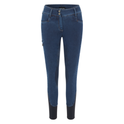 Kingsland KLkayce Kniebesatz-Reithose in Jeansoptik für Damen Dunkelbraun Marineblau