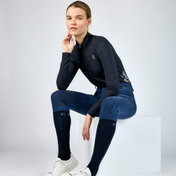 Kingsland KLkayce Kniebesatz-Reithose in Jeansoptik für Damen Dunkelbraun Marineblau