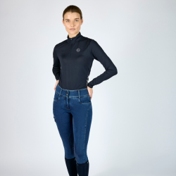 Kingsland KLkayce Kniebesatz-Reithose in Jeansoptik für Damen Dunkelbraun Marineblau