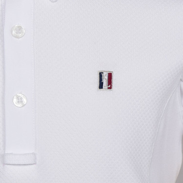 Wettkampfshirt Kingsland Classic Kurzarm Junior Jungen Weiß Weiß