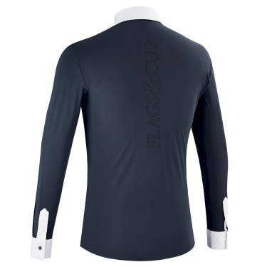 Polo de concours Flags & Cup homme Wako manches longues Marine Polo de concours Flags & Cup homme Wako manches longues Marine