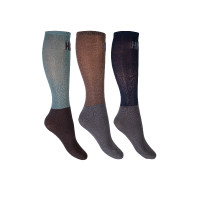 HKM Microcotton Colour Socken 3er-Pack Dunkelbraun / Grün