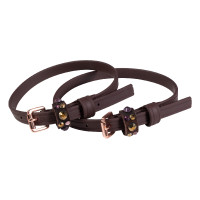 Sporenriemen HKM Rosegold Glamour Style Biothane Dunkelbraun