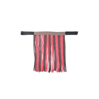 HKM Halfter-Set mit Panikhaken und abnehmbaren Fransen Mokka / milchiges Rosa