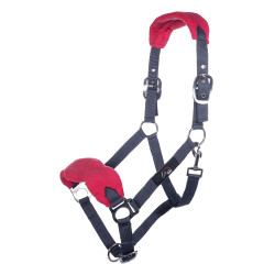 HKM Halfter-Set mit Panikhaken und abnehmbaren Fransen Grau / Dunkelrosa