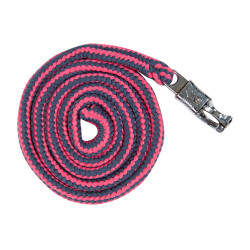 HKM Halfter-Set mit Panikhaken und abnehmbaren Fransen Grau / Dunkelrosa
