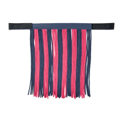 HKM Halfter-Set mit Panikhaken und abnehmbaren Fransen Grau / Dunkelrosa