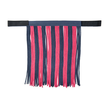 HKM Halfter-Set mit Panikhaken und abnehmbaren Fransen Grau / Dunkelrosa