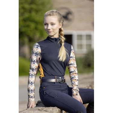 HKM Lyon Active Funktionsshirt Langarm Dunkelblau