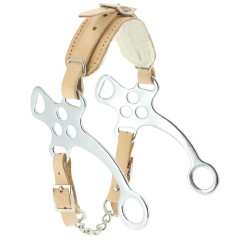 Hackamore verchromter Stahl Feeling mit Lammfell unterlegt Hackamore verchromter Stahl Feeling mit Lammfell unterlegt