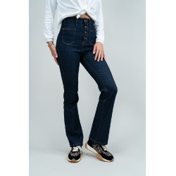Jean Flare Harcour Juvo Rohes Leder Marineblau