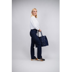 Jean Flare Harcour Juvo Rohes Leder Marineblau