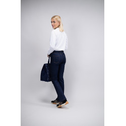 Jean Flare Harcour Juvo Rohes Leder Marineblau