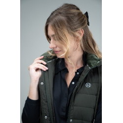 Lange ärmellose Daunenweste Harcour Boliva Khaki Gr&uuml;n