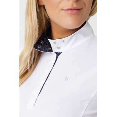 Kurzarm-Polo Blaire Horze Crescendo Damen Weiß / Marineblau Wei&amp;szlig;