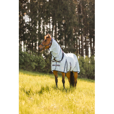 Fliegendecke Freja Horze mit Halsteil Hellblau Fliegendecke Freja Horze mit Halsteil Hellblau