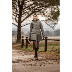 Aurora Damen-Daunenjacke Horze mit abnehmbarem Rock Grüner Käfer Gr&uuml;n