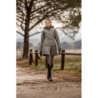 Aurora Damen-Daunenjacke Horze mit abnehmbarem Rock Grüner Käfer Aurora Damen-Daunenjacke Horze mit abnehmbarem Rock Grüner Käfer