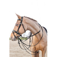 Leder/Nylon-Zügel deutsche Art Horze Sparta Schwarz