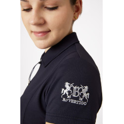 Wettkampf-Poloshirt mit kurzen Ärmeln und Claudine-Kragen für Damen B Vertigo Dunkelmarineblau Wettkampf-Poloshirt mit kurzen Ärmeln und Claudine-Kragen für Damen B Vertigo Dunkelmarineblau