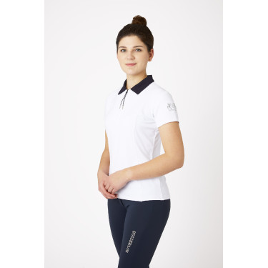 Wettkampf-Poloshirt mit kurzen Ärmeln und Claudine-Kragen für Damen B Vertigo Weiß / Marineblau Weiß Wettkampf-Poloshirt mit kurzen Ärmeln und Claudine-Kragen für Damen B Vertigo Weiß / Marineblau Weiß