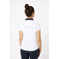 Wettkampf-Poloshirt mit kurzen Ärmeln und Claudine-Kragen für Damen B Vertigo Dunkelmarineblau